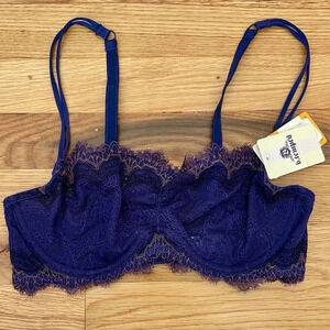 NWT B. Tempt’d by Wacoal Purple Blue Lace Underwire Bra Bralette Size S